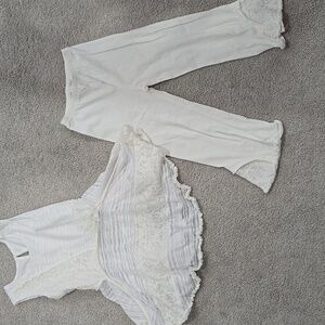 2pc white sleeveless set